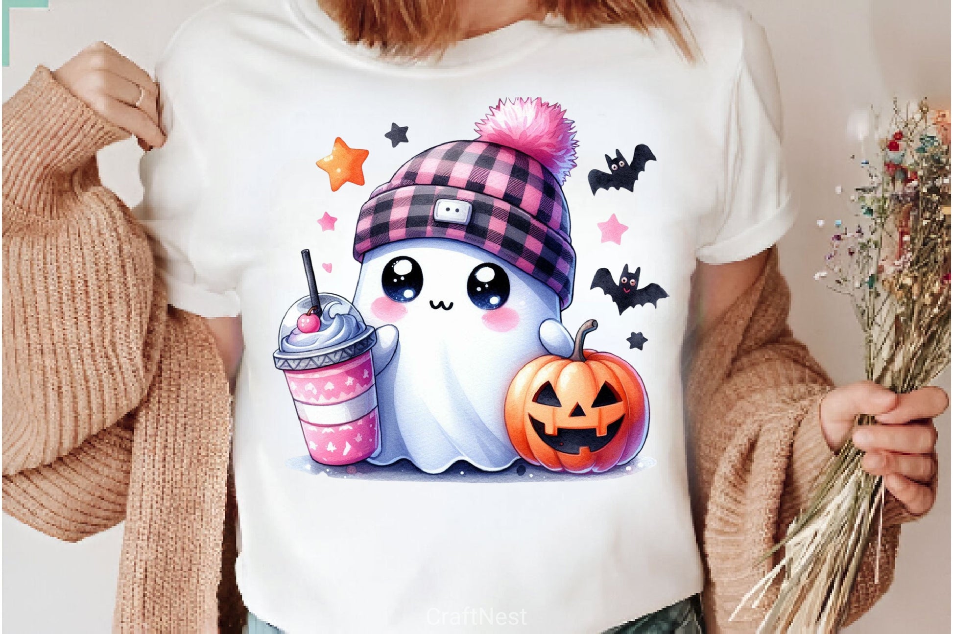 Cute Ghost Cute Halloween Clipart Bundle 23 - CraftNest - Digital Crafting and Art