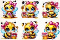Cute Honey Bee Clipart Bundle - CraftNest - Digital Crafting and Art