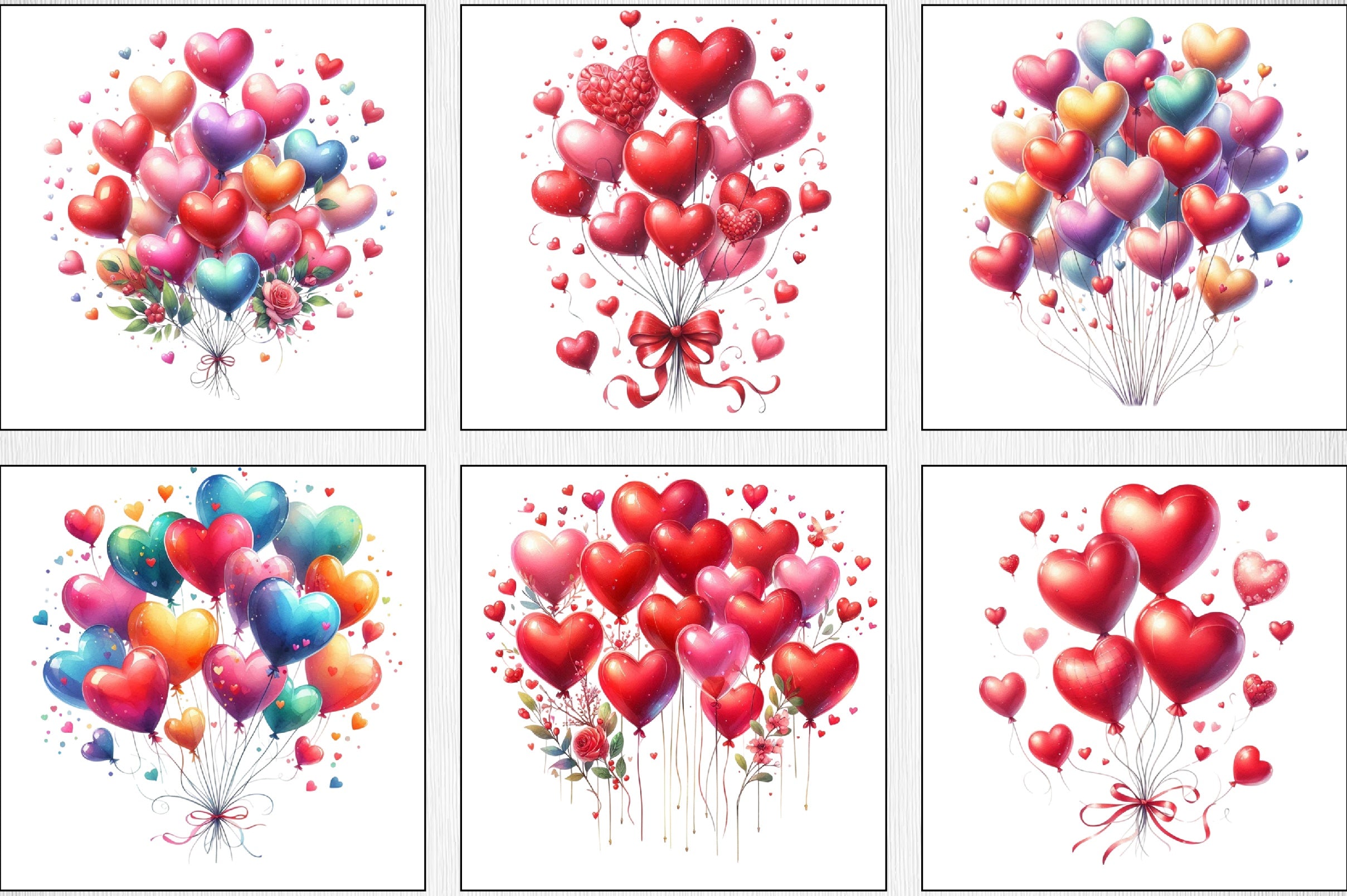 Valentine's Day Balloon Clipart Bundle - CraftNest - Digital Crafting and Art