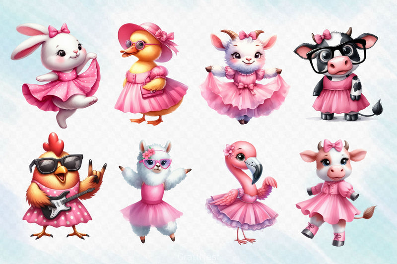 Animal Cute Ballerina Clipart Bundle - CraftNest - Digital Crafting and Art