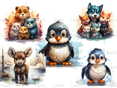 Cute Arctic Animals Clipart - CraftNest