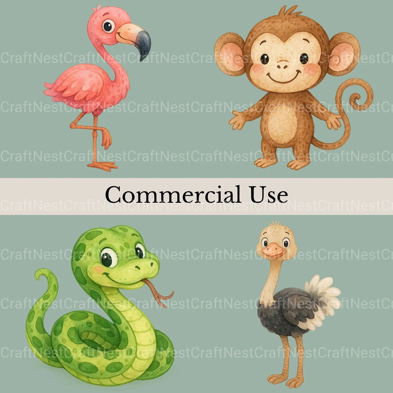 Safari Animals Clipart Bundle 6 - CraftNest - Digital Crafting and Art