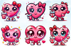 Kawaii Valentine Heart Clipart Bundle - CraftNest - Digital Crafting and Art