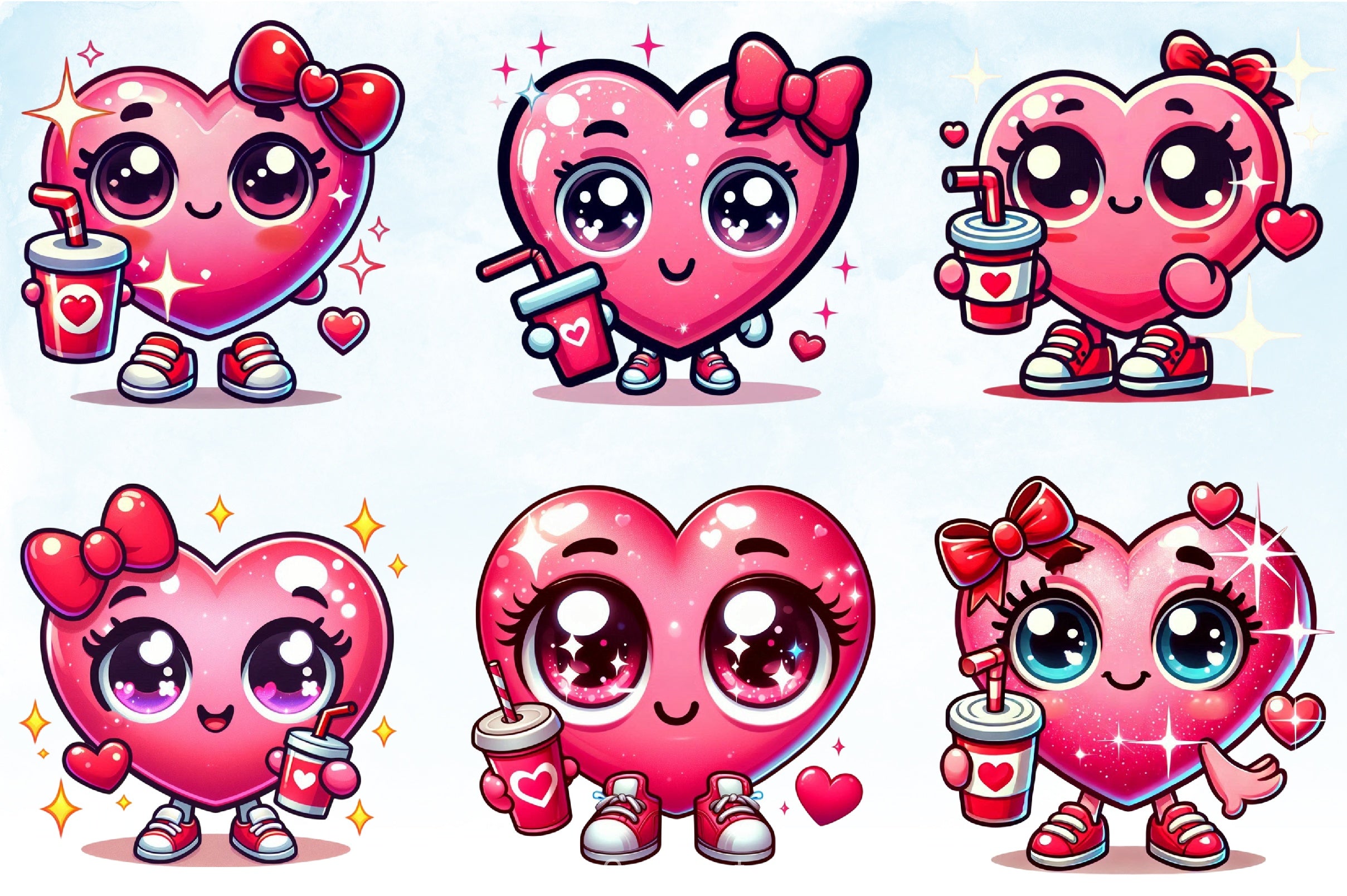 Kawaii Valentine Heart Clipart Bundle - CraftNest - Digital Crafting and Art