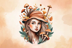 Girl With Mushrooms Autumn Fall Fairy Clipart Bundle - CraftNest - Digital Crafting and Art