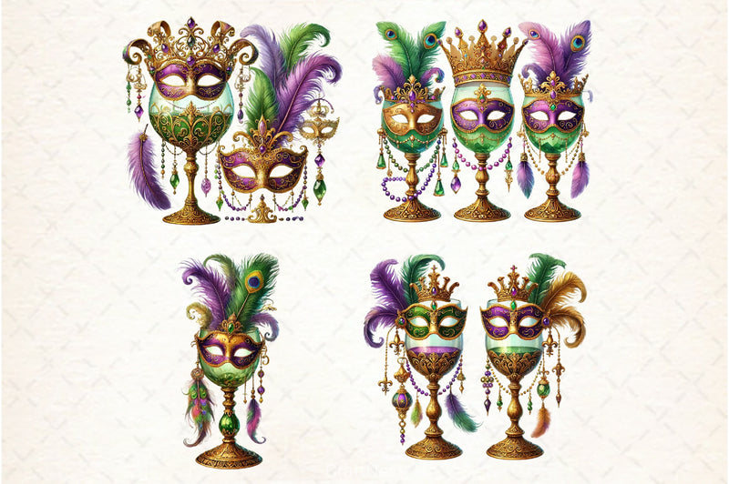 Mardi Gras Drinks Clipart Bundle - CraftNest - Digital Crafting and Art