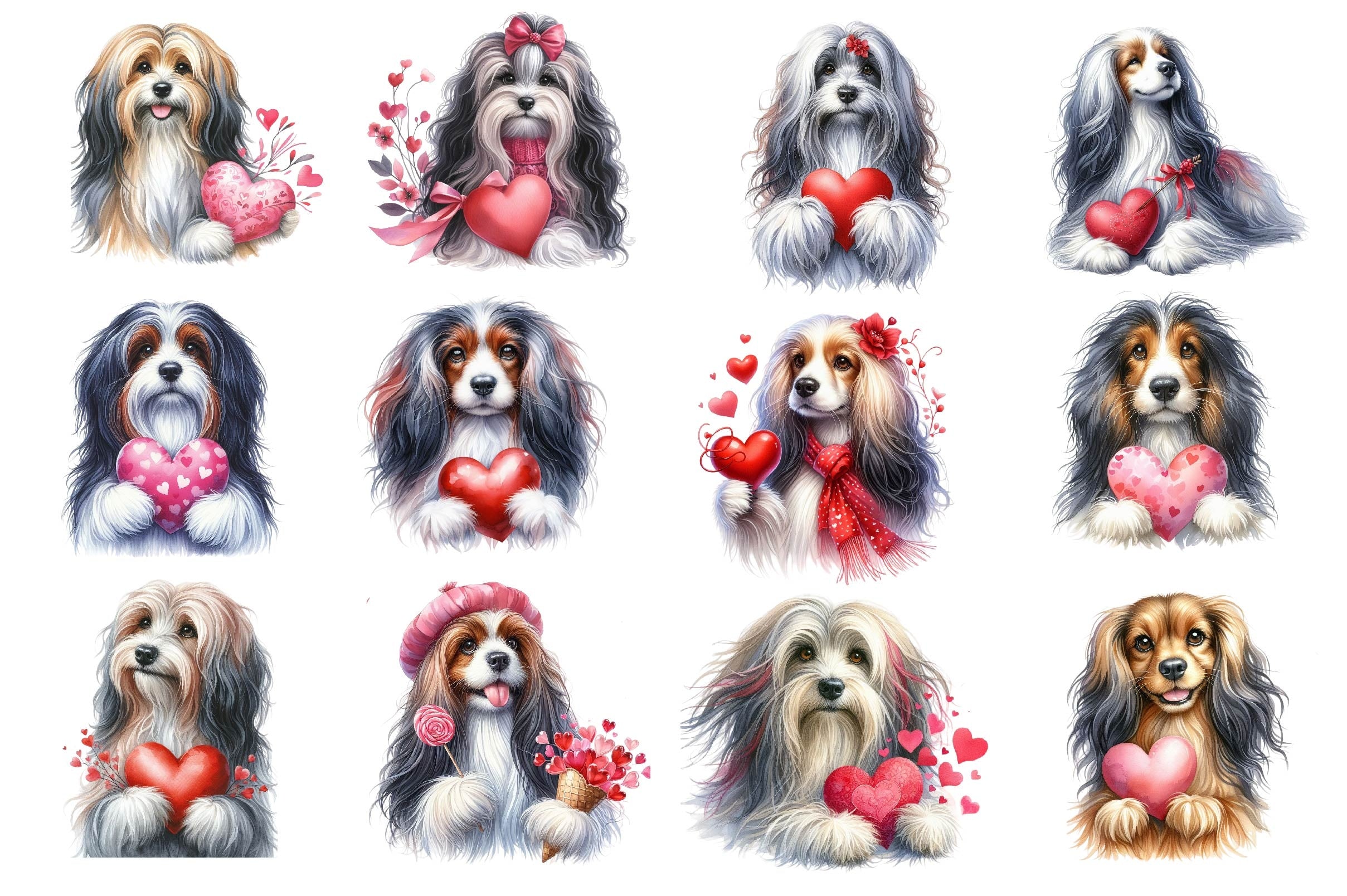 Cute Valentine Dogs Clipart Bundle - CraftNest - Digital Crafting and Art