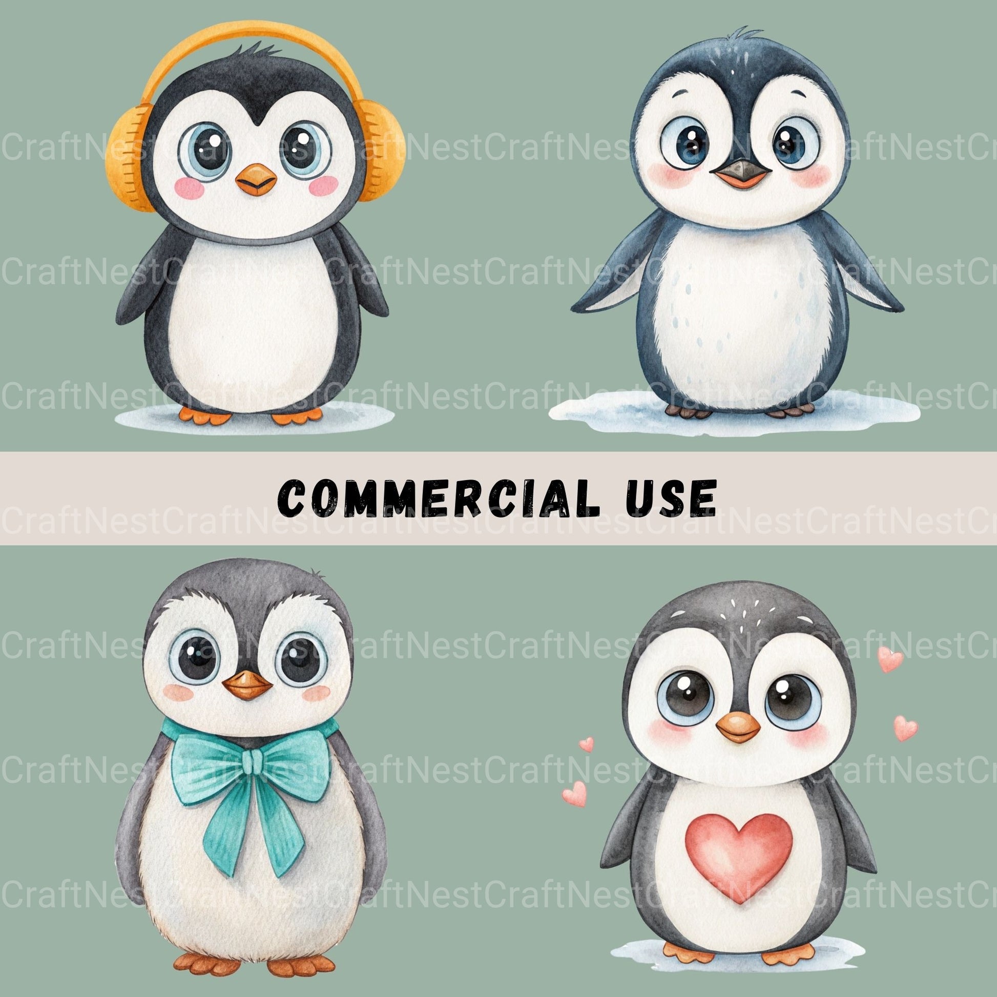 Penguins Clipart Bundle - CraftNest - Digital Crafting and Art