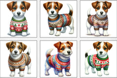 Christmas Jack Russell Terrier Clipart Bundle - CraftNest - Digital Crafting and Art