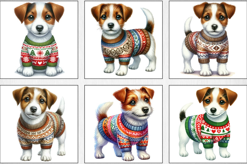 Christmas Jack Russell Terrier Clipart Bundle - CraftNest - Digital Crafting and Art