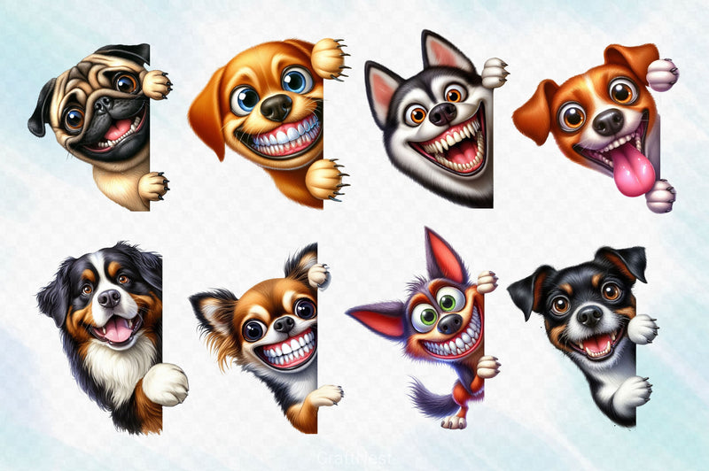 Funny Animals Peeking Around Corner Clipart Bundle 5 - CraftNest - Digital Crafting and Art