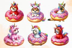 Dog Unicorn And Donut Clipart Bundle - CraftNest - Digital Crafting and Art