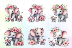 Mother's Day Elephant Clipart Bundle - CraftNest - Digital Crafting and Art