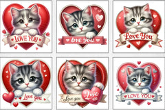 Cute Valentines Kittens Clipart Bundle - CraftNest - Digital Crafting and Art