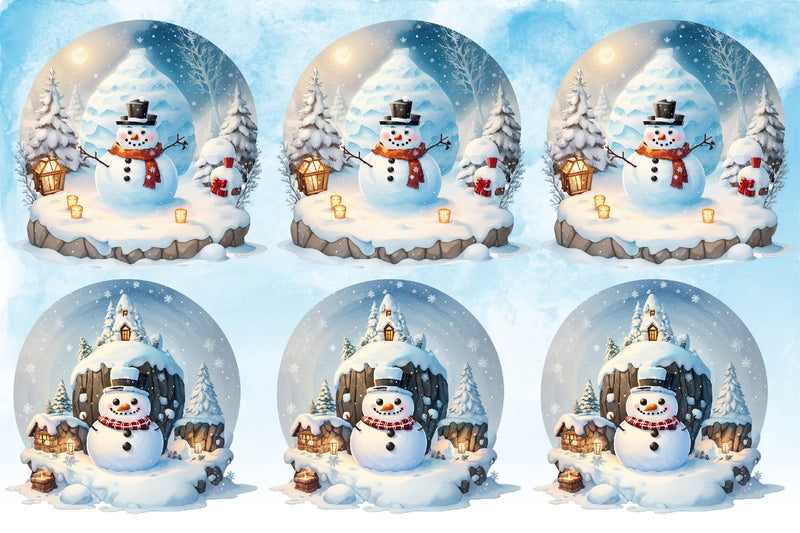Snowman In Snow Globe Clipart Bundle - CraftNest - Digital Crafting and Art