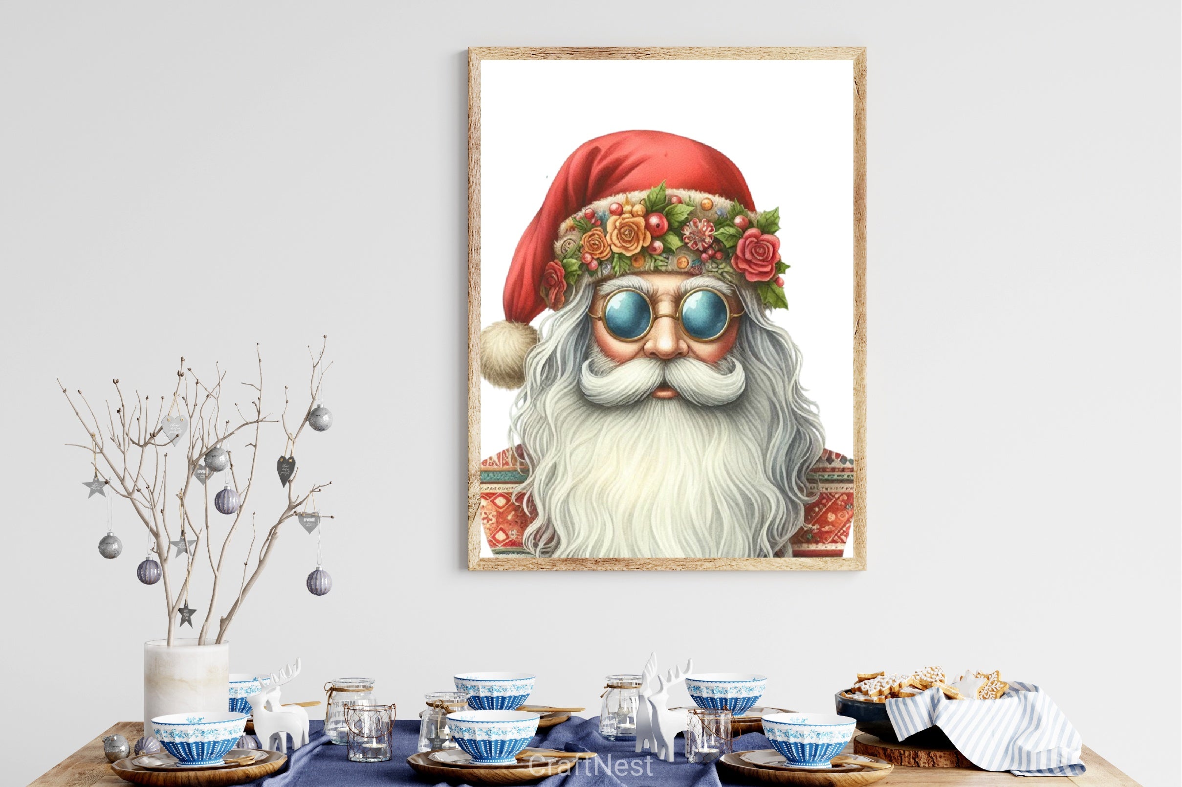 Hippie Santa Clipart Bundle - CraftNest - Digital Crafting and Art