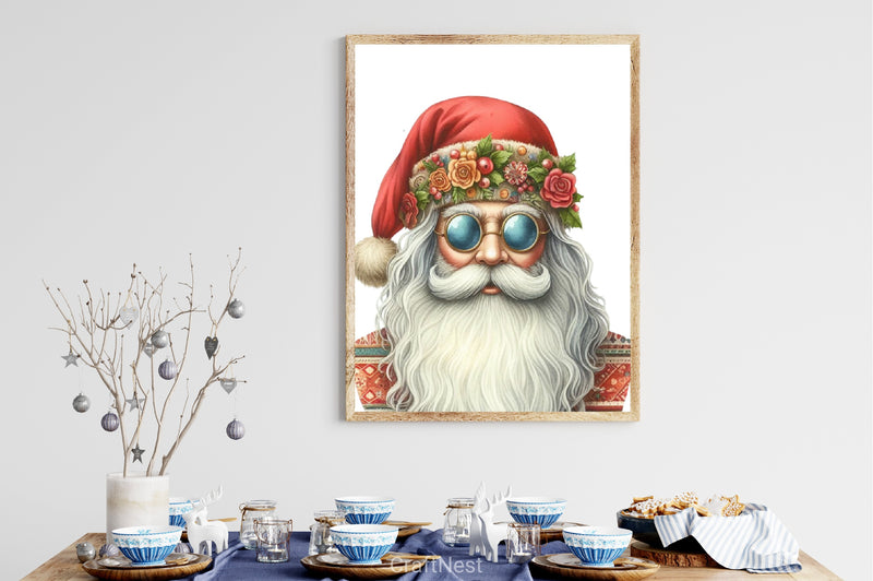 Hippie Santa Clipart Bundle - CraftNest - Digital Crafting and Art