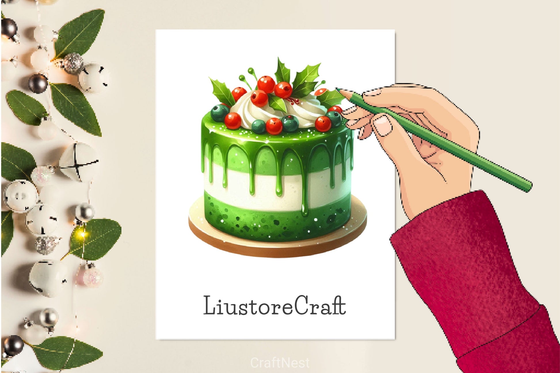 Green Christmas Clipart Bundle 5 - CraftNest - Digital Crafting and Art