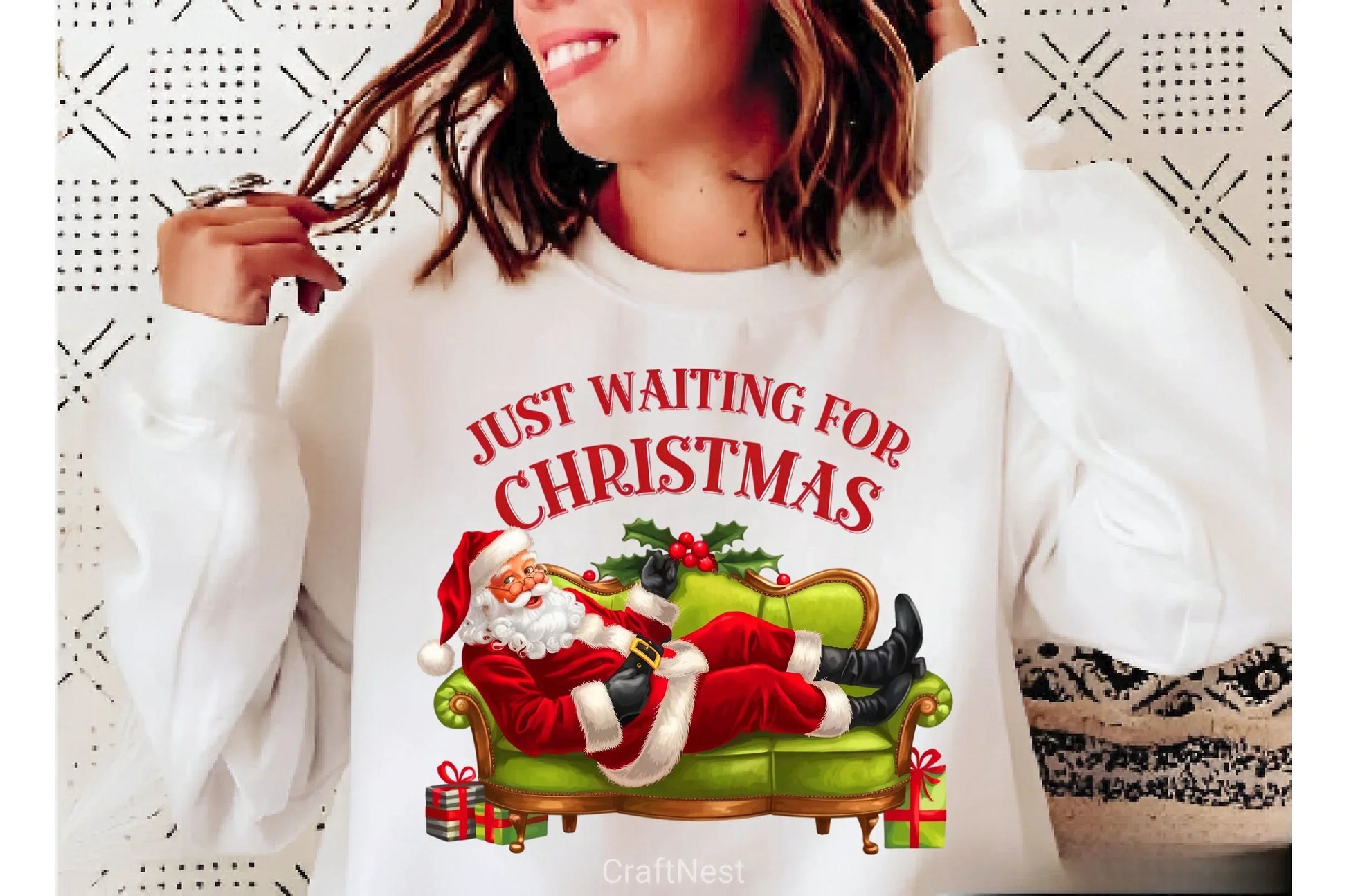 Just Waiting For Christmas Retro Clipart Bundle - CraftNest - Digital Crafting and Art