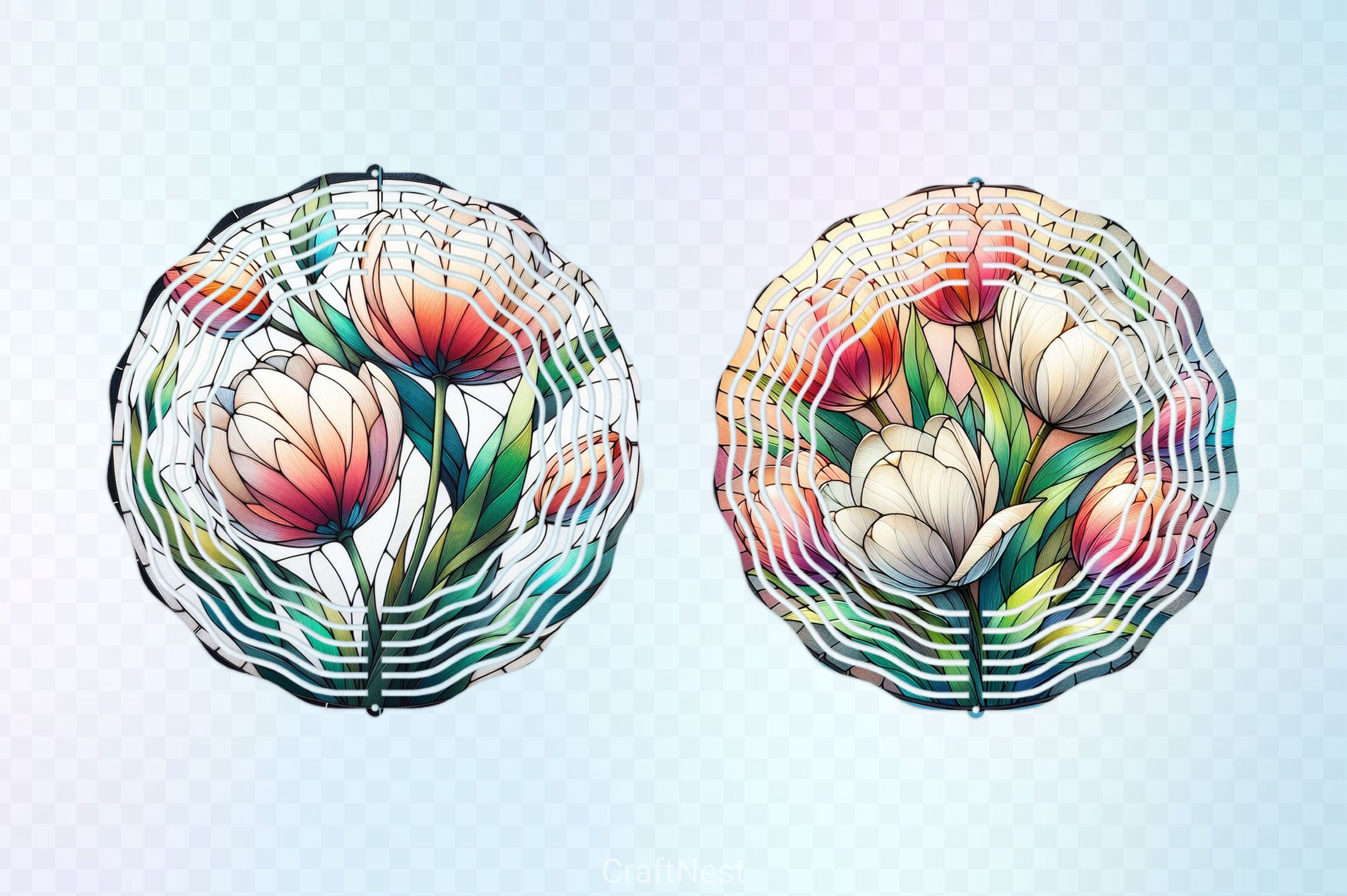 Tulip Flowers Stained Glass Clipart Bundle - CraftNest - Digital Crafting and Art