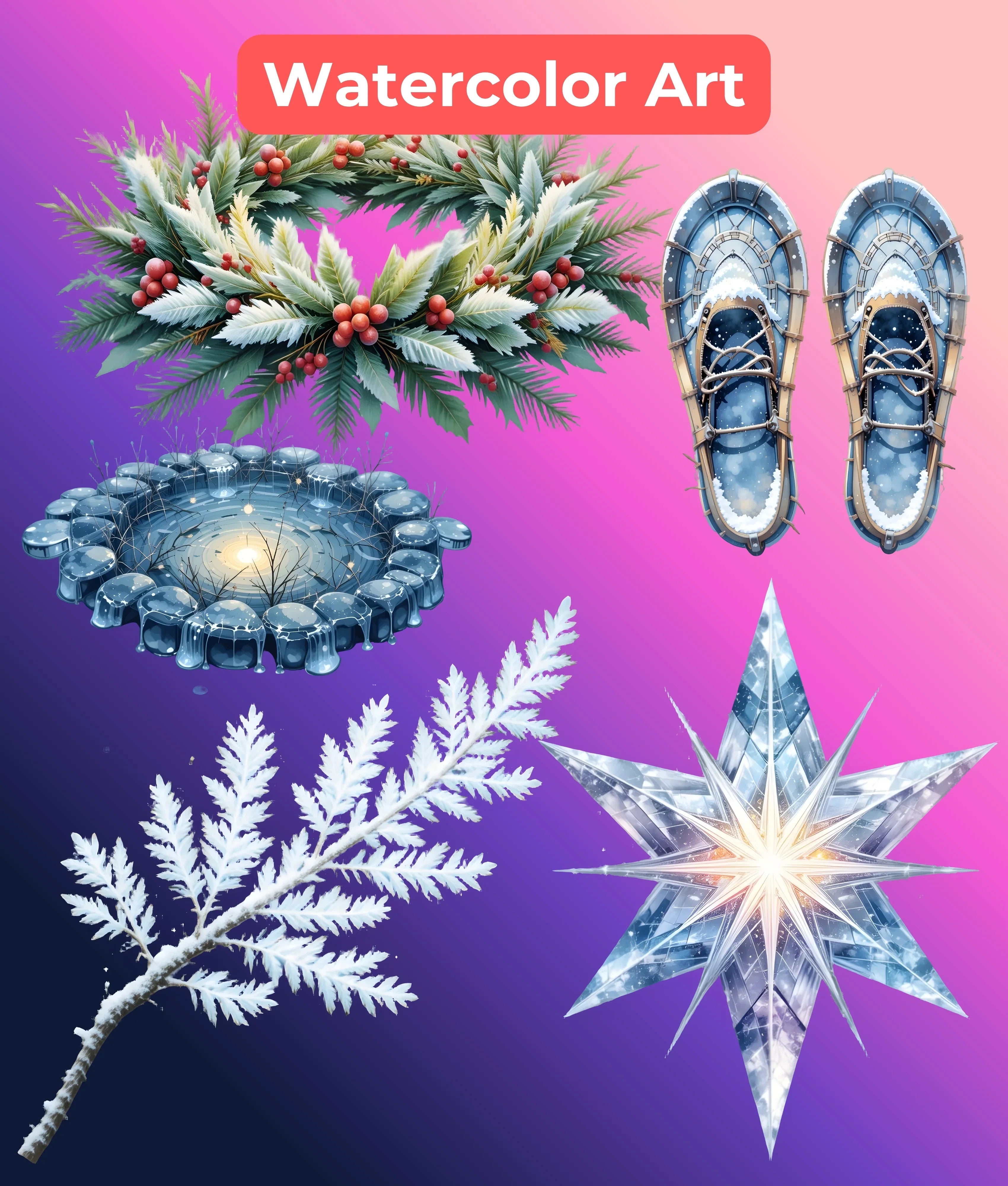 Ethereal Winter Elements Clipart Bundle - CraftNest - Digital Crafting and Art