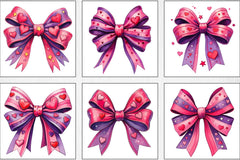 Watercolour Hot Pink Bows Clipart Bundle - CraftNest - Digital Crafting and Art