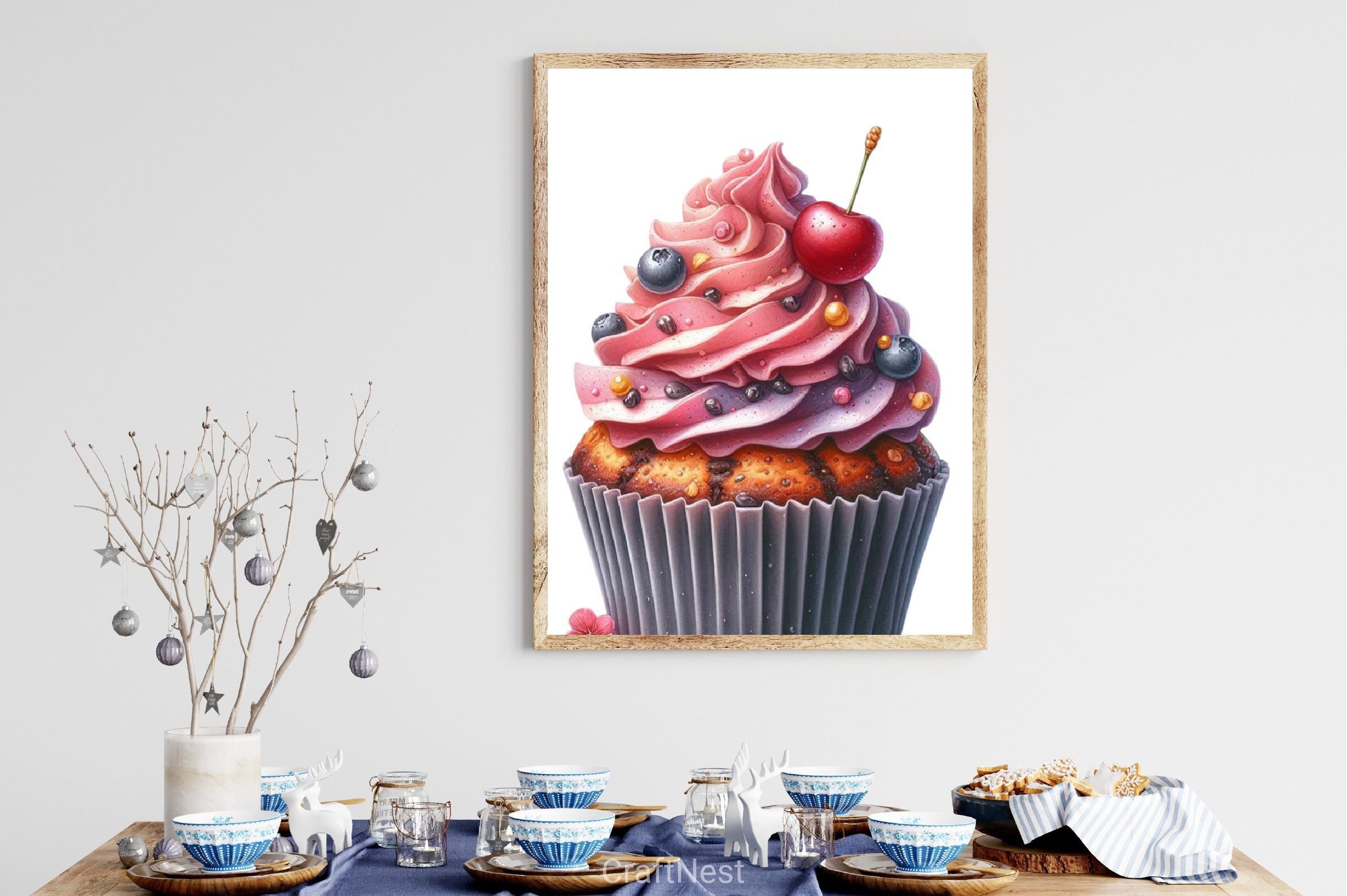 Strawberry Cupcake Clipart Bundle - CraftNest - Digital Crafting and Art