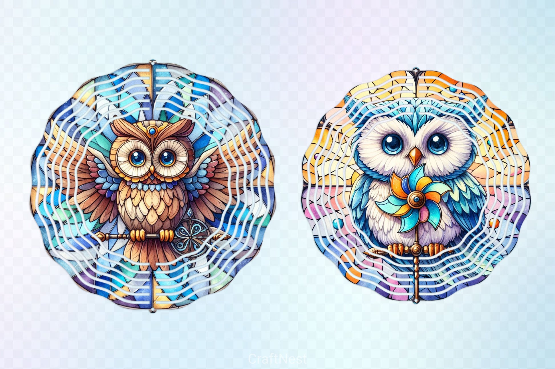 Stained Glass Owl Clipart Bundle 4 - CraftNest - Digital Crafting and Art