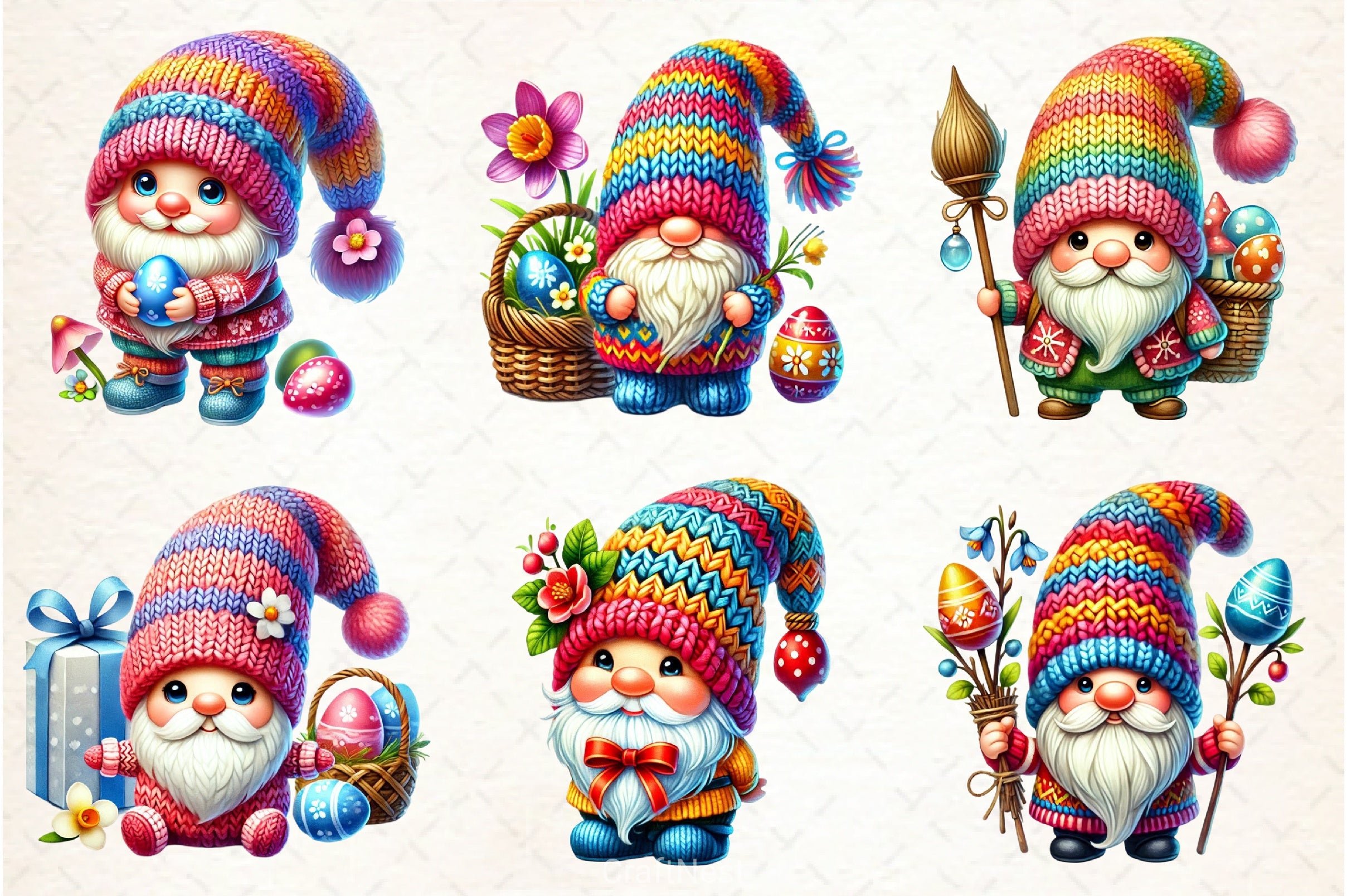 Easter Knitted Gnome Clipart Bundle - CraftNest - Digital Crafting and Art