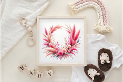 Pink Pampas Rustic Flowers Clipart Bundle - CraftNest - Digital Crafting and Art