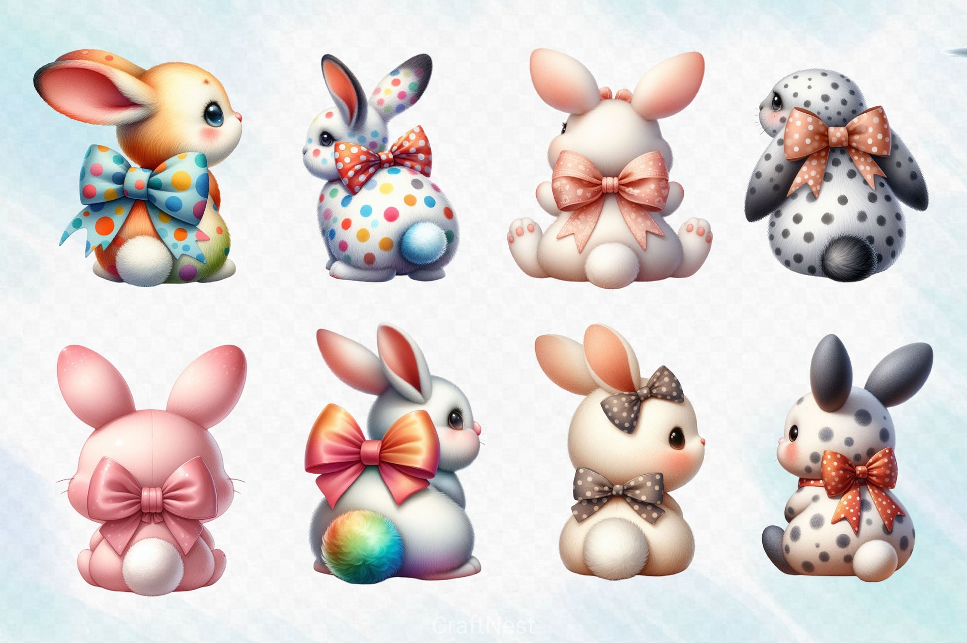 Funny Bunny Butt Clipart Bundle - CraftNest - Digital Crafting and Art