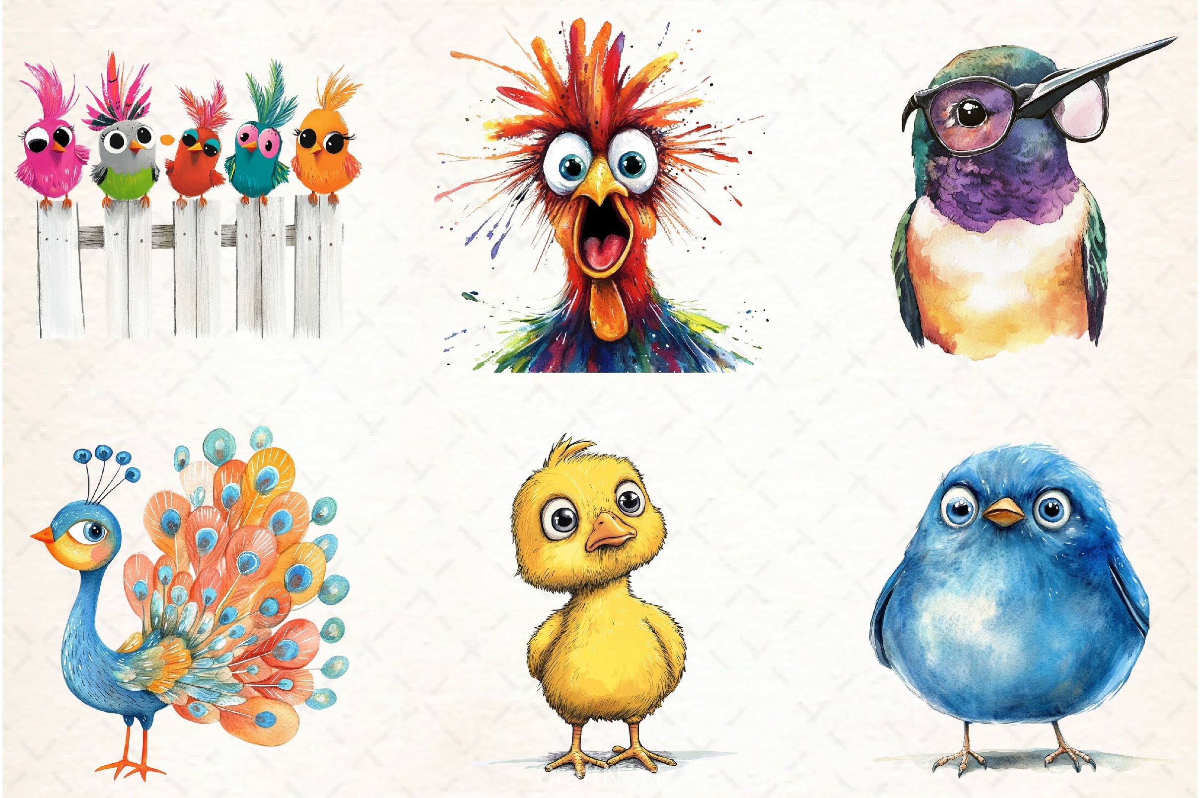 Cute Quirky Birds Clipart Bundle - CraftNest - Digital Crafting and Art