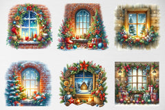 Christmas Window Clipart Bundle - CraftNest - Digital Crafting and Art