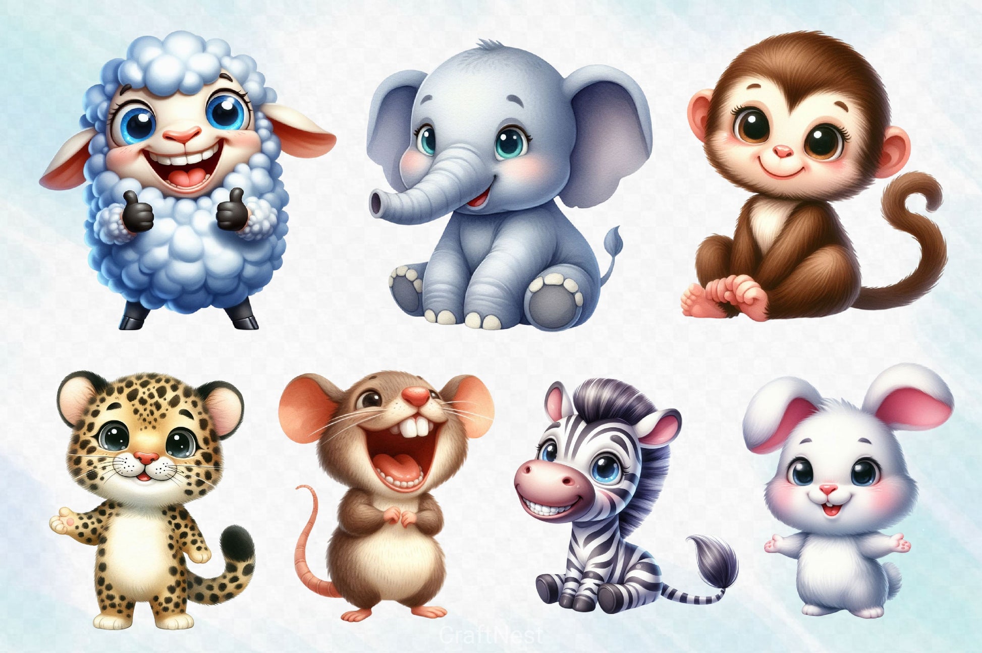 Funny Animals Clipart Bundle 5 - CraftNest - Digital Crafting and Art