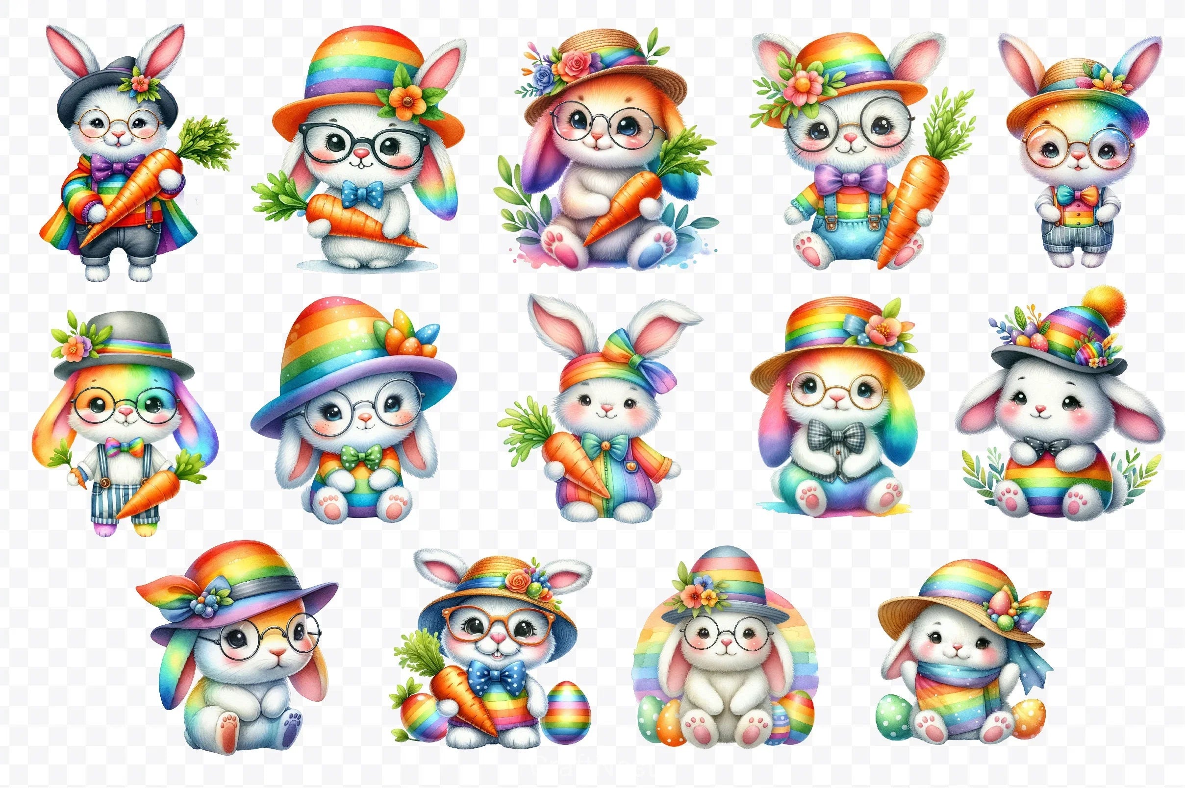 Easter Bunny Clipart Bundle 21 - CraftNest - Digital Crafting and Art