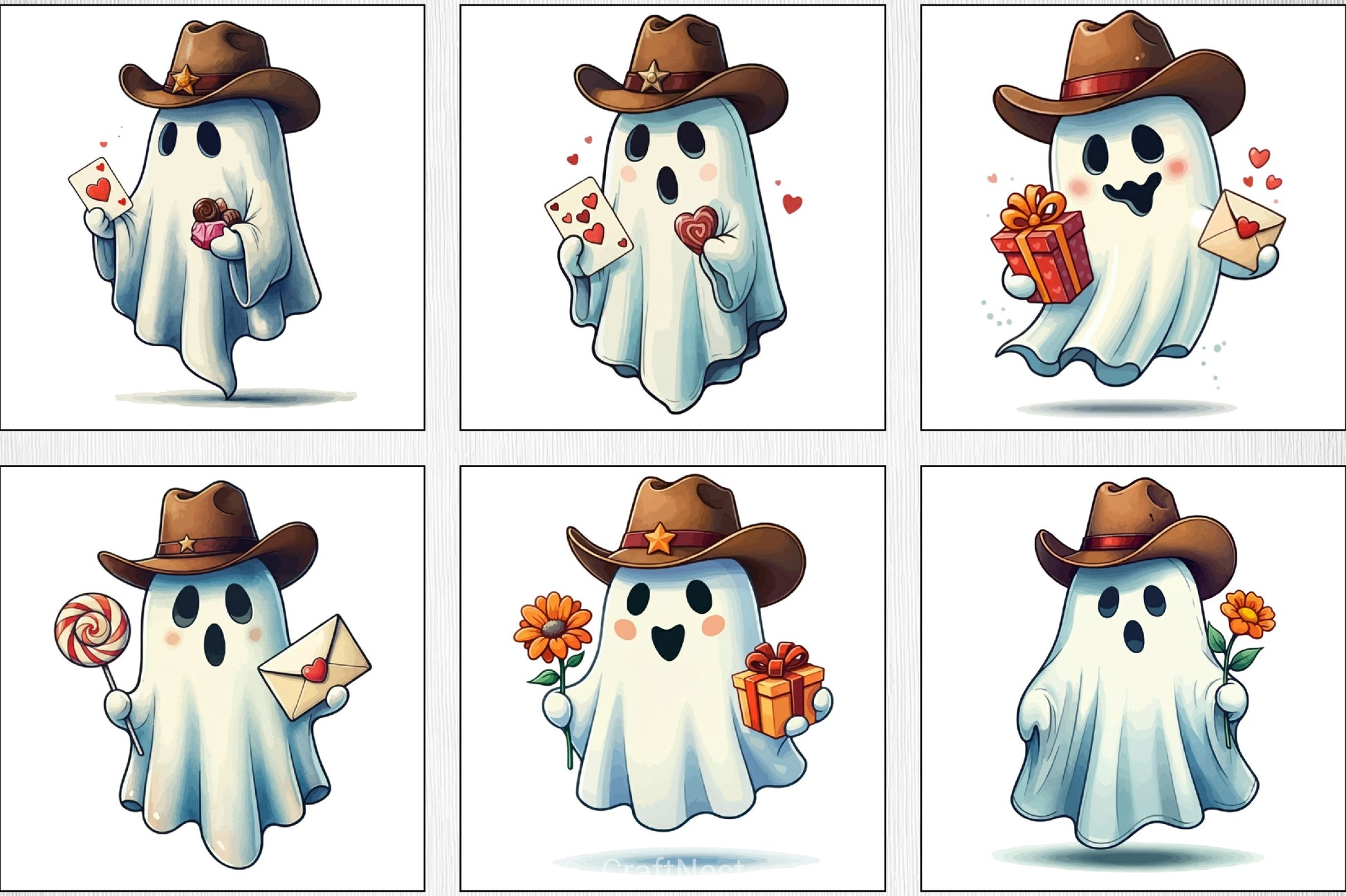 Valentine's Day Ghost Clipart Bundle 2 - CraftNest - Digital Crafting and Art