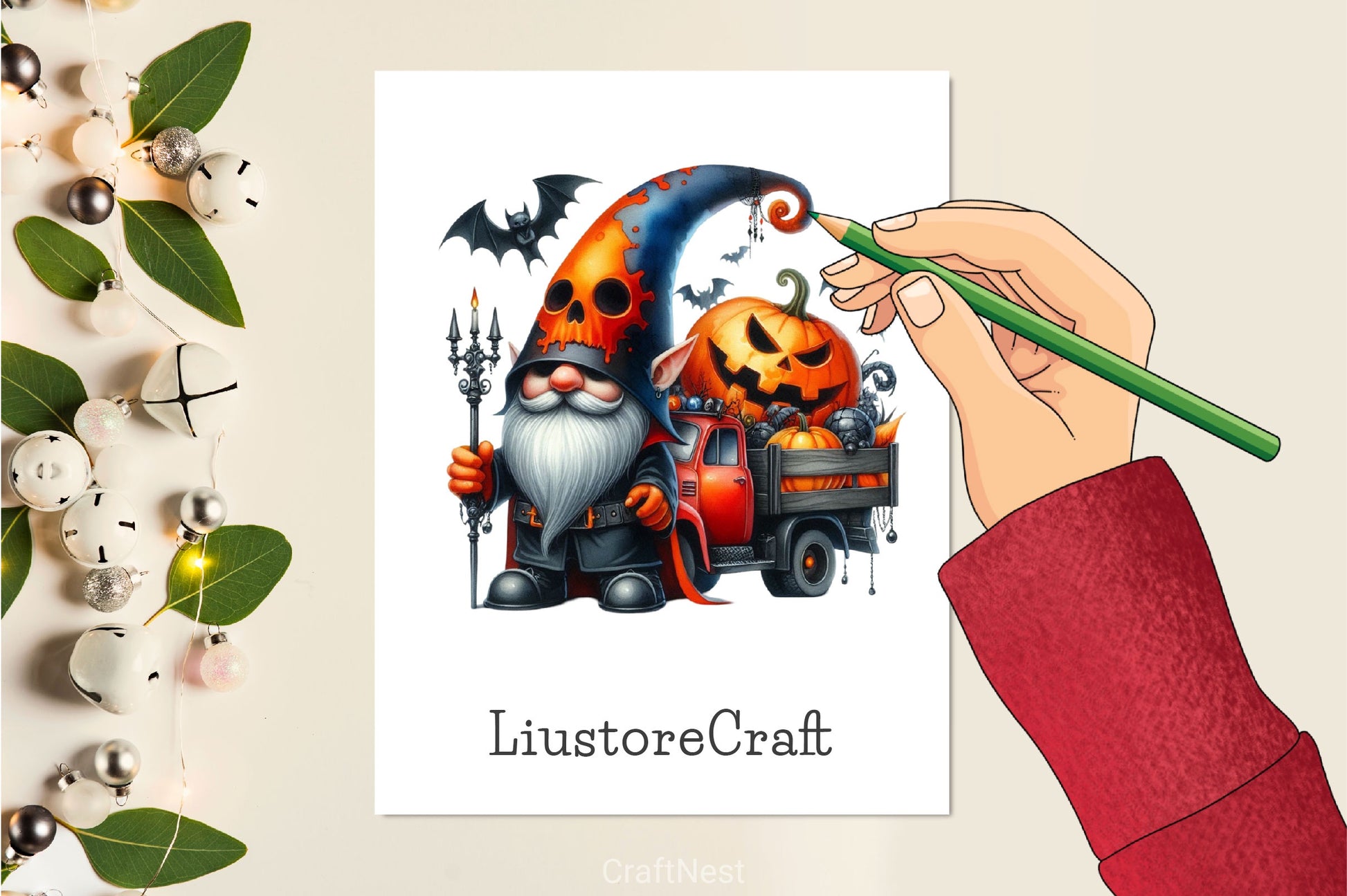 Gothic Halloween Gnome Clipart Bundle 2 - CraftNest - Digital Crafting and Art