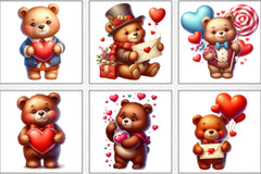 Valentine's Day Teddy Bear Clipart Bundle - CraftNest - Digital Crafting and Art