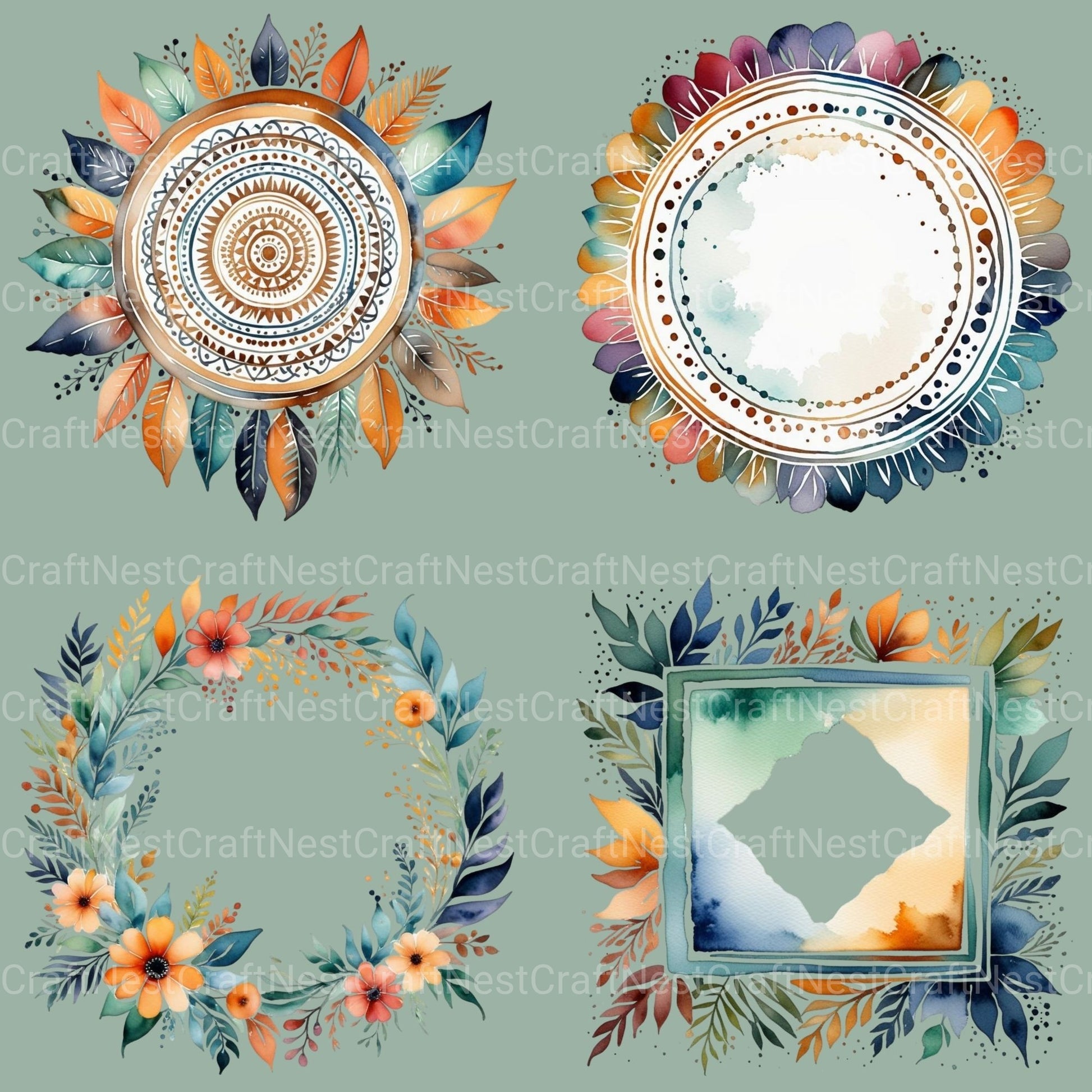 Abstract Boho Clipart Bundle - CraftNest - Digital Crafting and Art