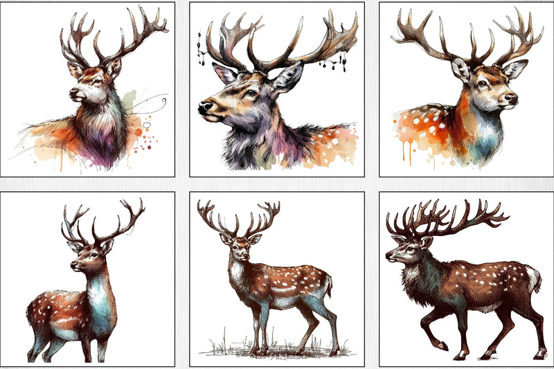 Deer Clipart Bundle - CraftNest - Digital Crafting and Art