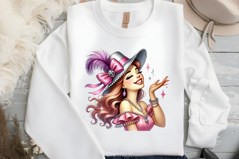 Mardi Gras Girl Clipart Bundle 4 - CraftNest - Digital Crafting and Art