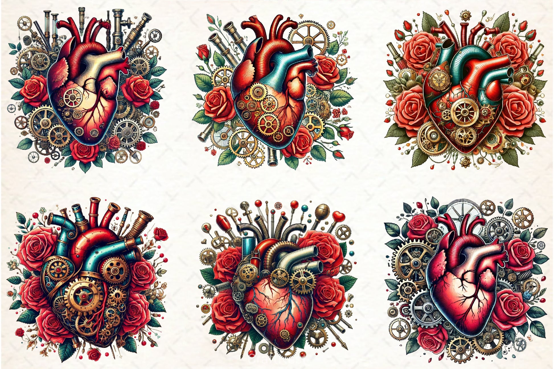 Steampunk Heart Clipart Bundle - CraftNest - Digital Crafting and Art
