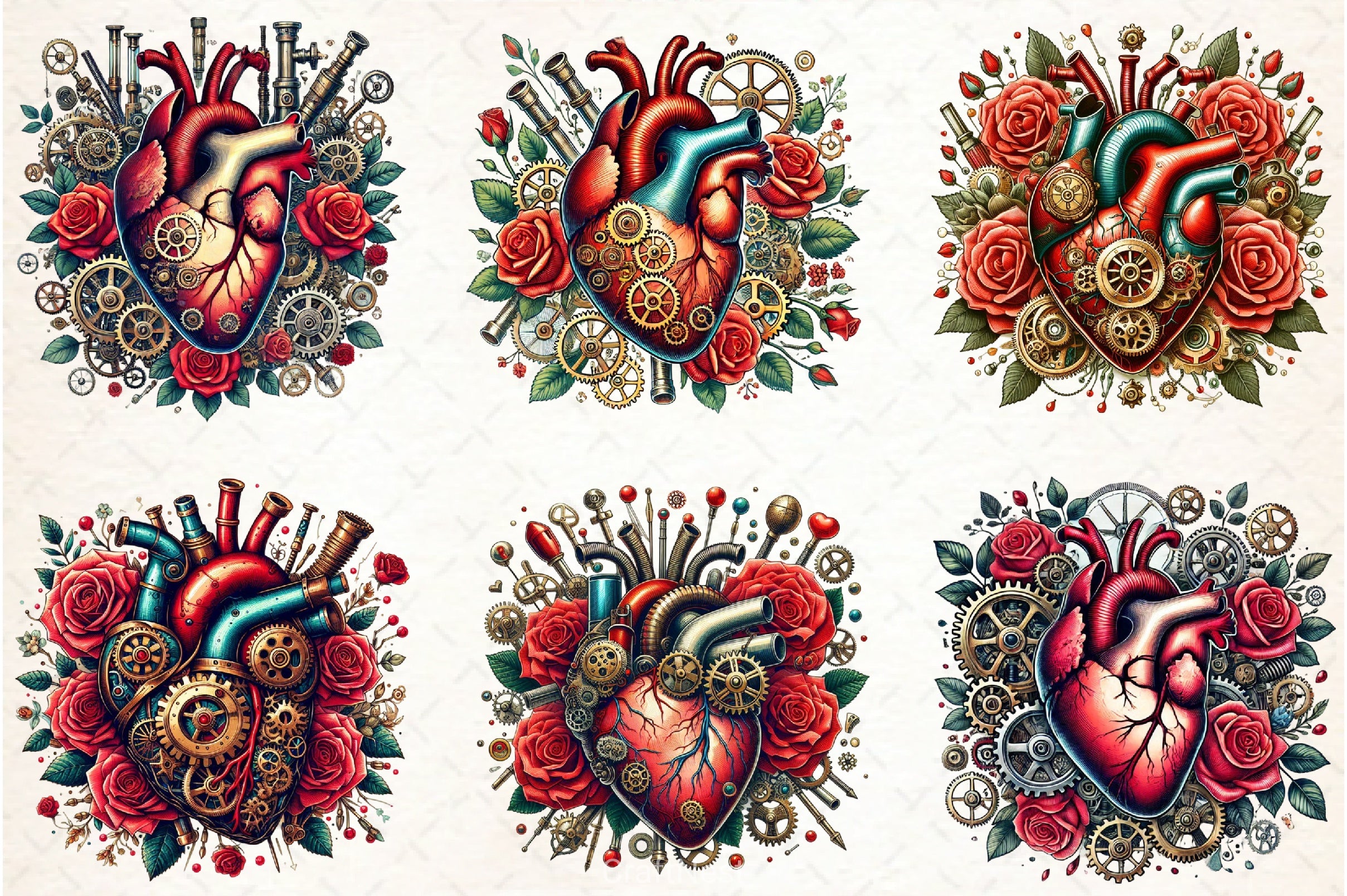 Steampunk Heart Clipart Bundle - CraftNest - Digital Crafting and Art