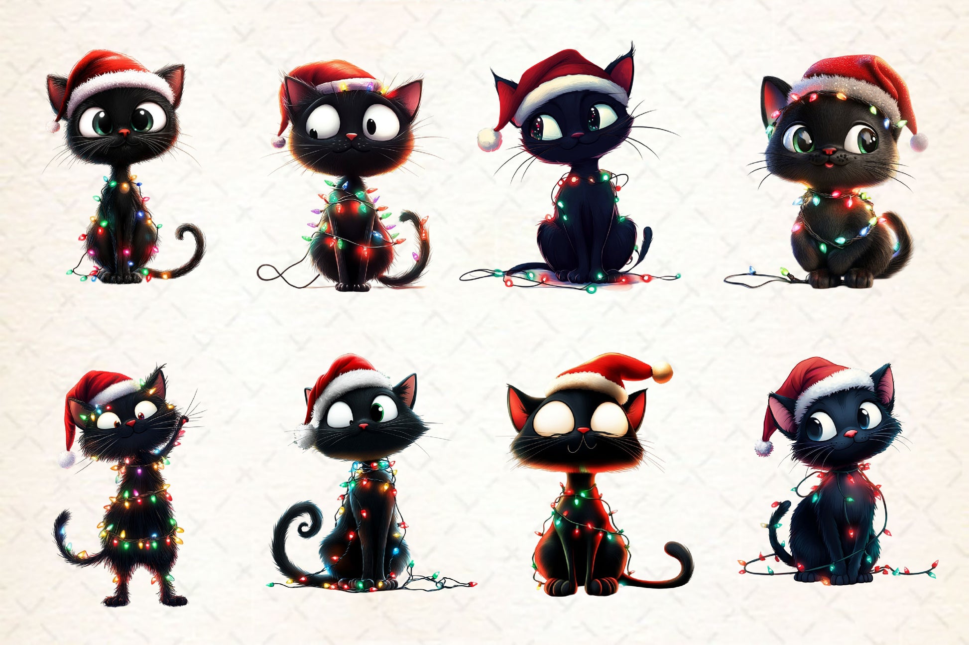 Funny Christmas Black Cat Clipart Bundle 6 - CraftNest - Digital Crafting and Art