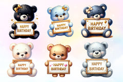 Birthday Teddy Bear Clipart Bundle 2 - CraftNest - Digital Crafting and Art