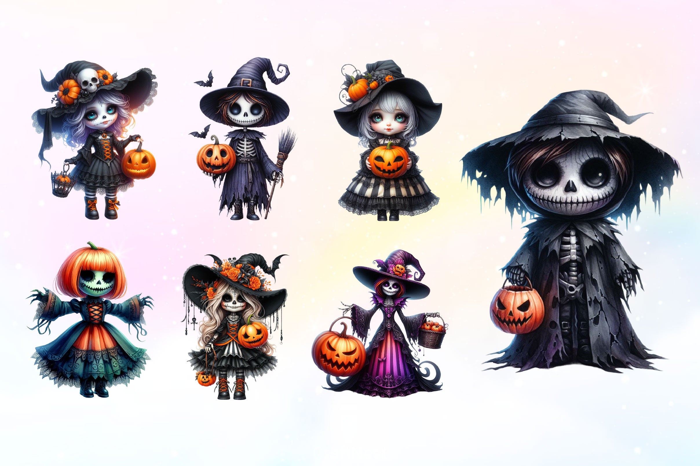 Halloween Gothic Doll Clipart Bundle - CraftNest - Digital Crafting and Art