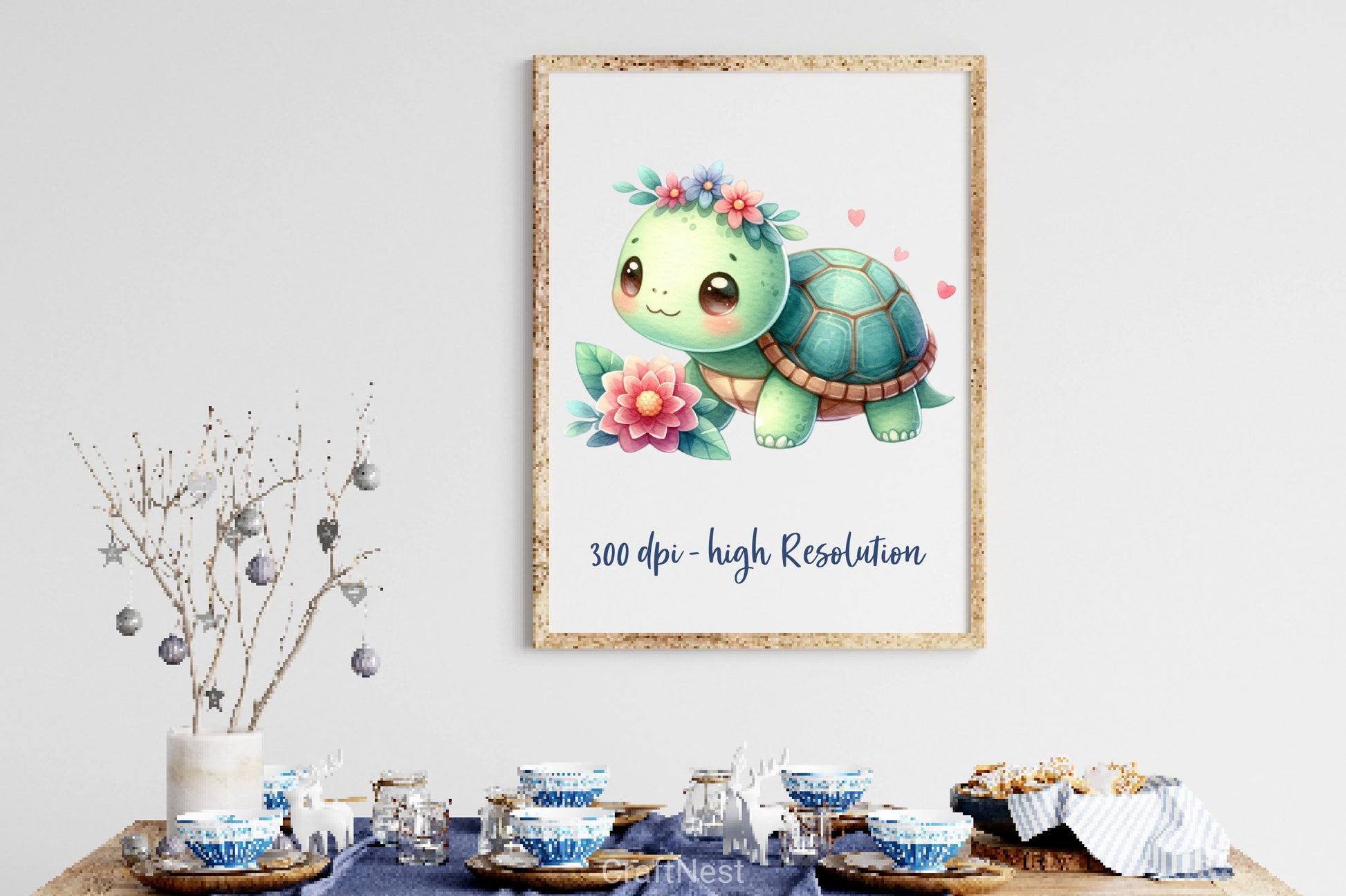 Turtle With Flower Clipart Bundle 2 - CraftNest - Digital Crafting and Art