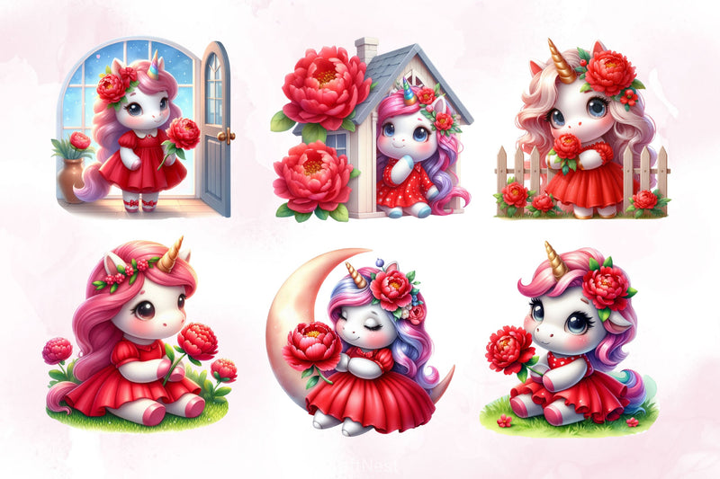 Cute Baby Unicorn Clipart Bundle 2 - CraftNest - Digital Crafting and Art