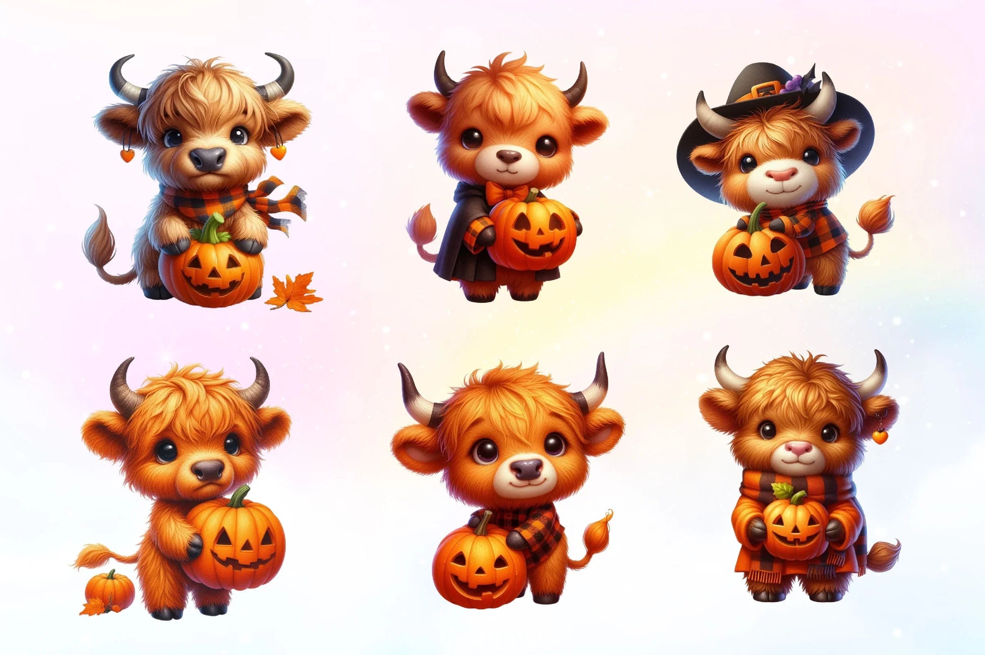 Cute Highland Cow Halloween Clipart Bundle 2 - CraftNest - Digital Crafting and Art