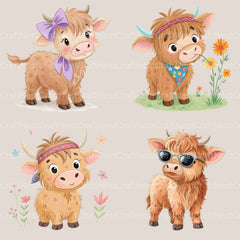 Highland Calf Clipart Bundle - CraftNest - Digital Crafting and Art